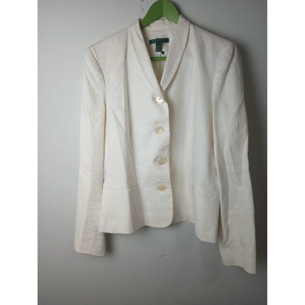 Lauren Ralph Lauren Cream Button-Front Blazer